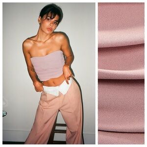 NWT. Zara Pale Pink Bustier Crop Top. Size L.